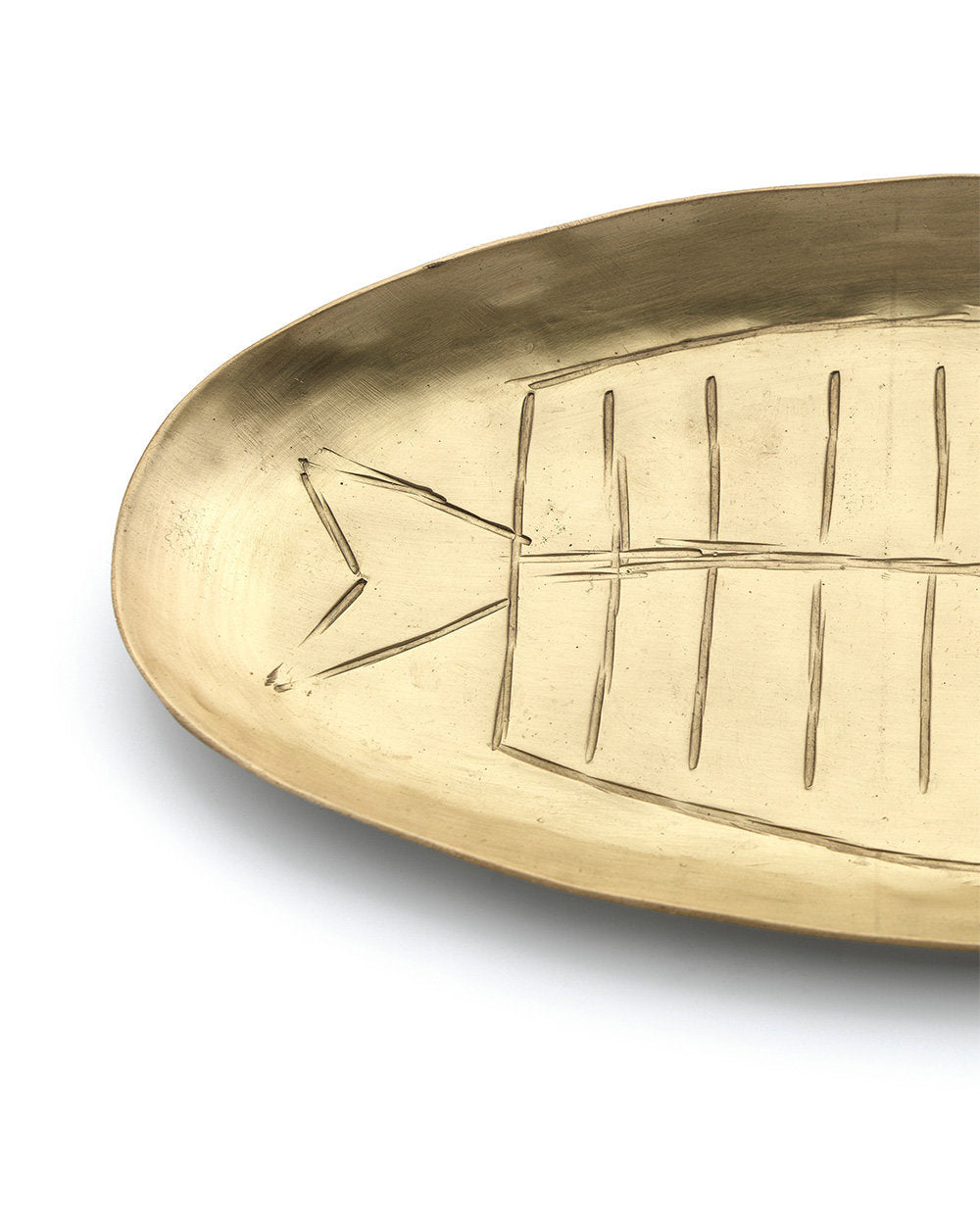 The Dishy Fishy Tray — Gold L, angled view white background