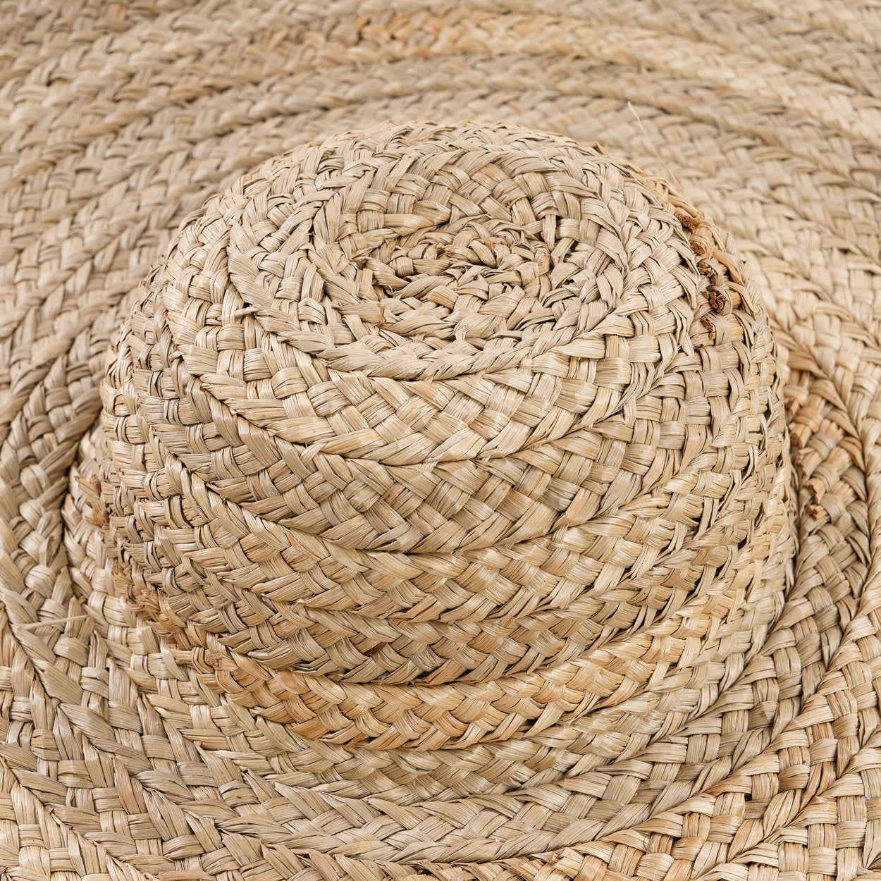 The Lolita Hat — Natural, close-up of crown texture and weave detail
