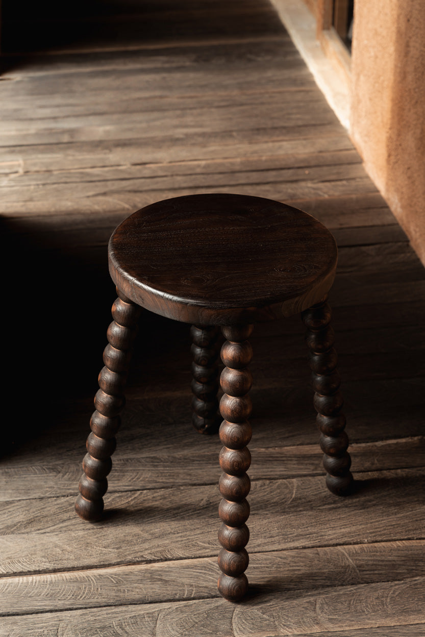The Dango Stool Dark Walnut — overhead flat lay