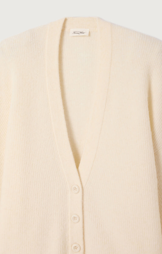 Women's Cardigan Damsville American Vintage – Detailansicht V-Ausschnitt und Knöpfe