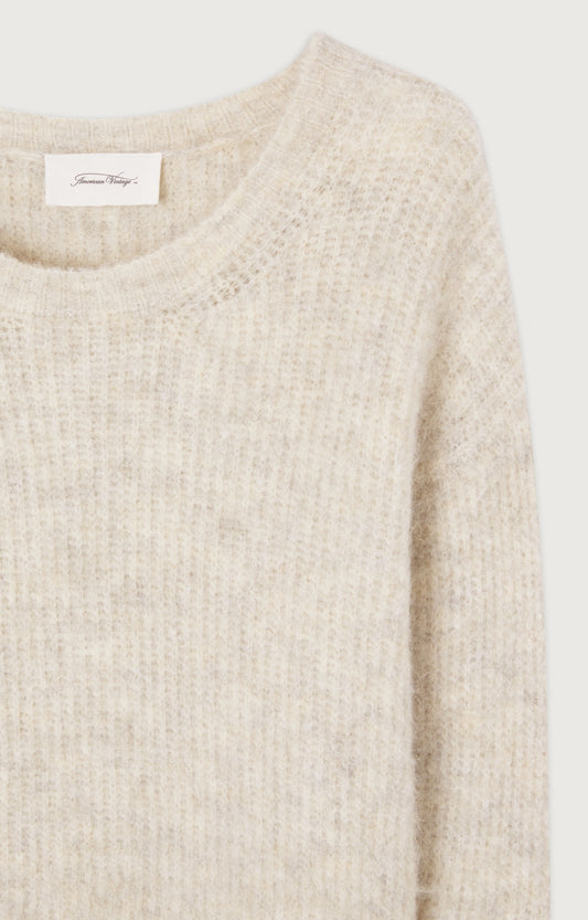 Women's Jumper East Powder Snow Mélange – Strick-Detail