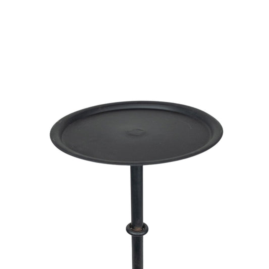 Ina Side Table Black — close-up of round matte black iron tray top
