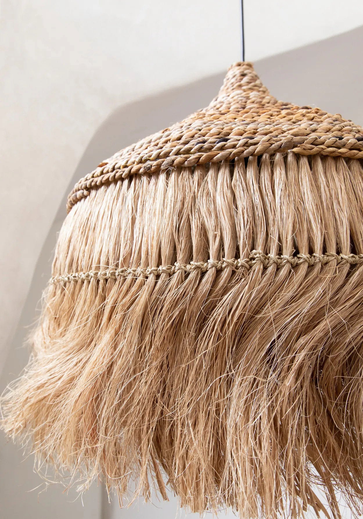 The Abaca Hoola Pendant Natural L – full view