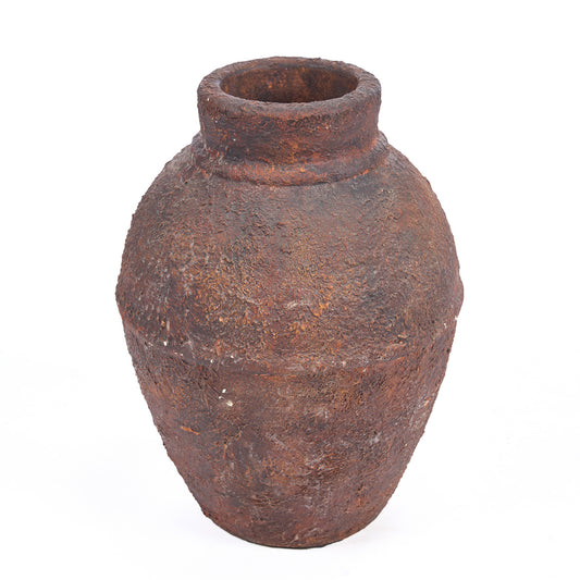 Amphora Rustica Vase Burgundy M — full view on white background