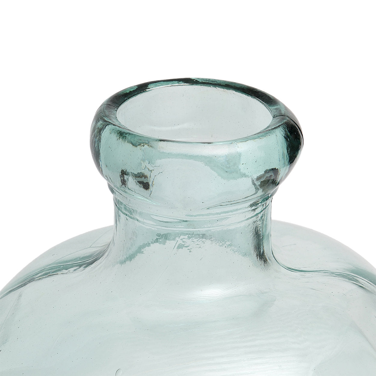 The Bolai Vase — Blue, recycled glass, front view