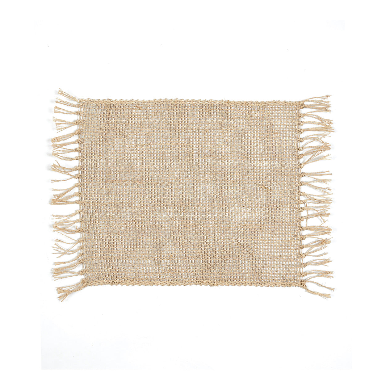 The Isey Seagrass Coaster — Natural, flat lay white background