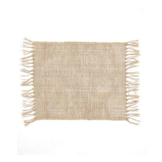 The Isey Seagrass Coaster — Natural, flat lay white background