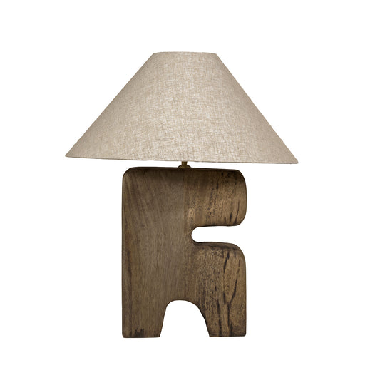 The L’Objet Table Lamp — Brown L, lifestyle bedroom warm light