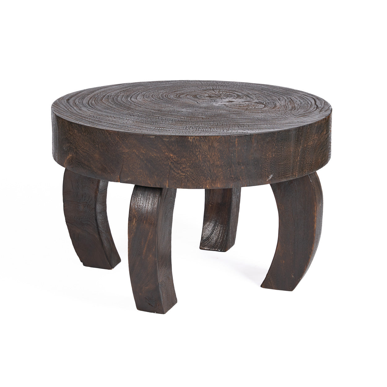 Octo Chic Coffee Table Dark Walnut — styled with vase and palm leaf