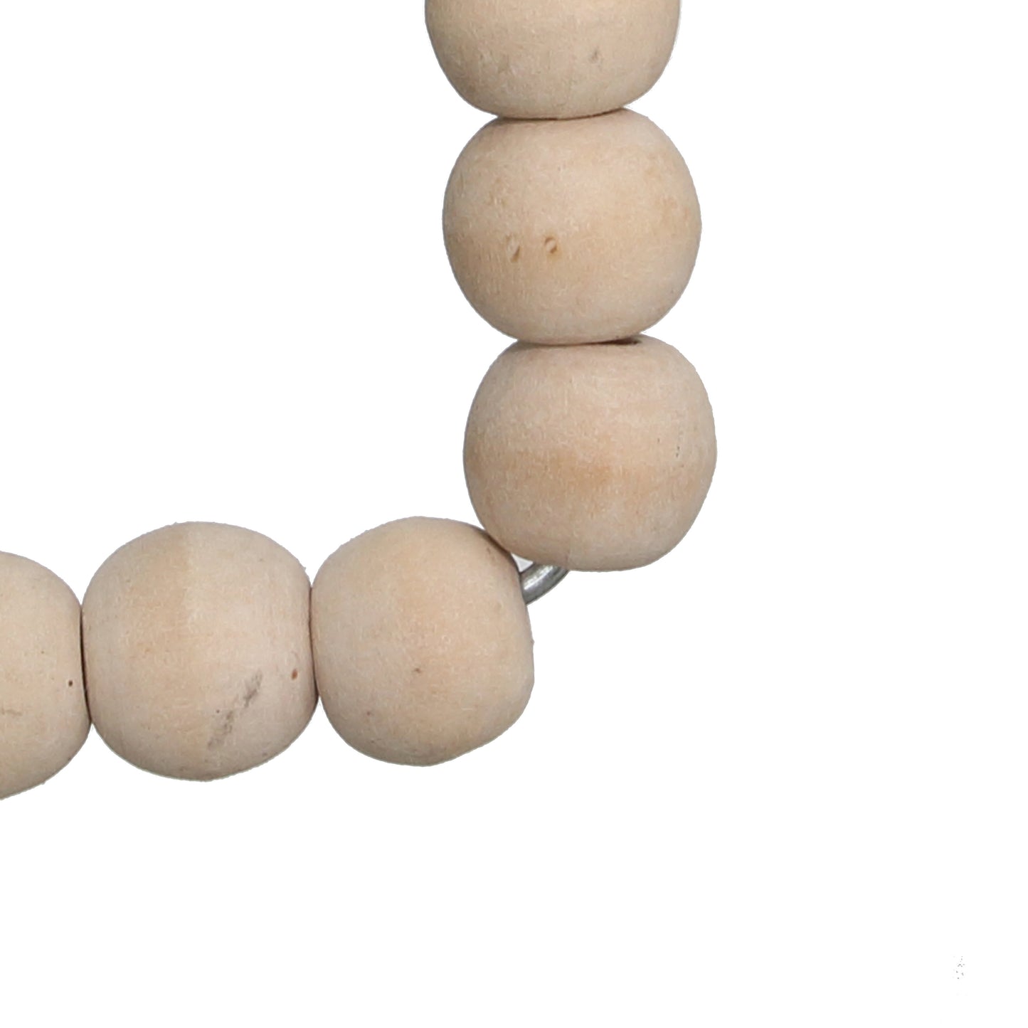 Wooden Bead Cross Natural — front view on white background