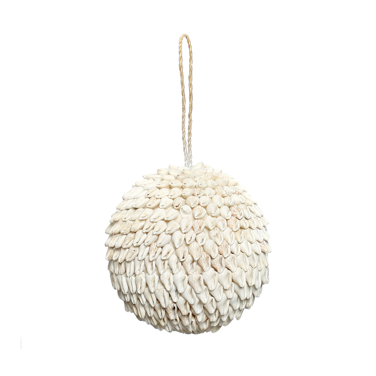 Bubble Shell Ball White — single ball on white background with cord