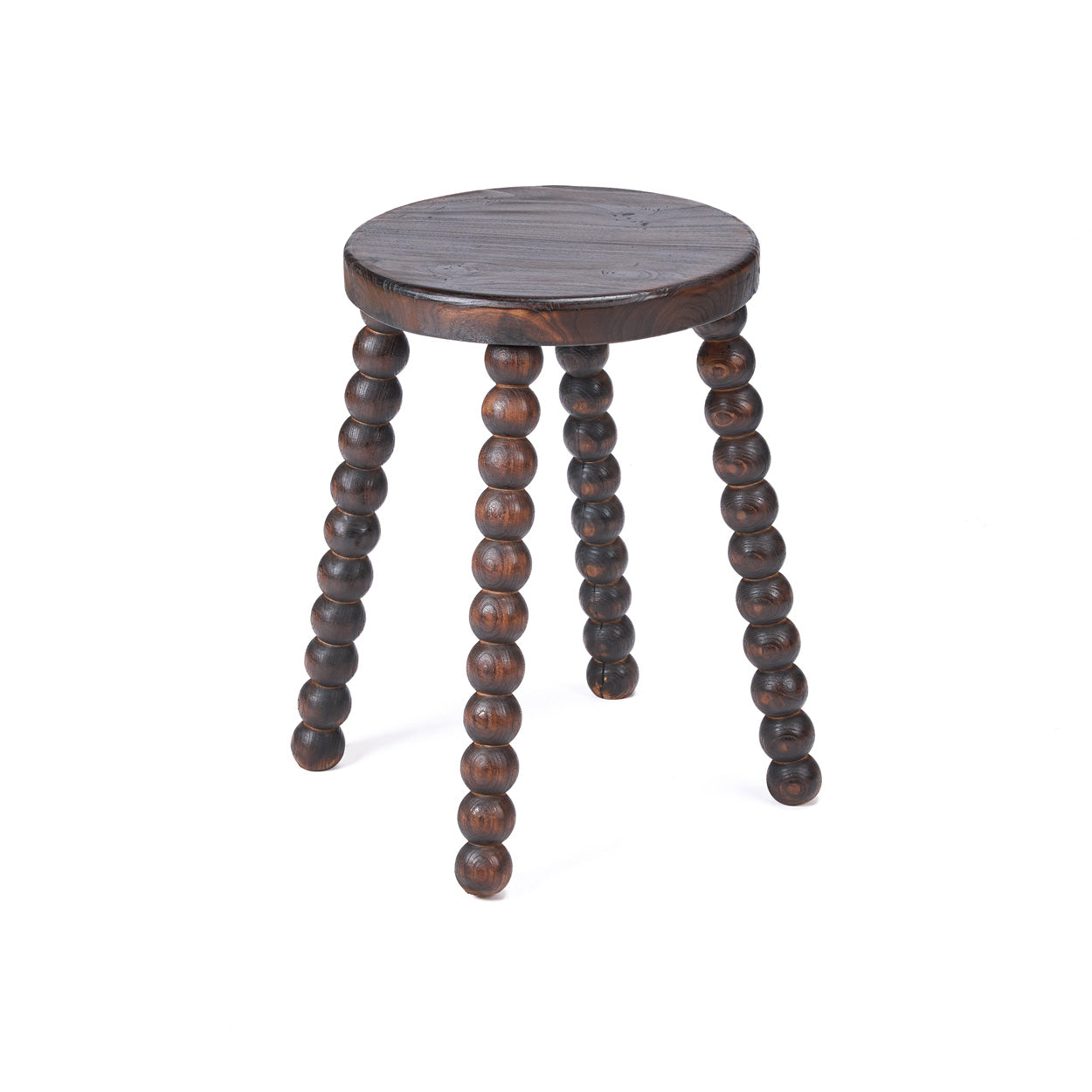 The Dango Stool Dark Walnut — full view three legs