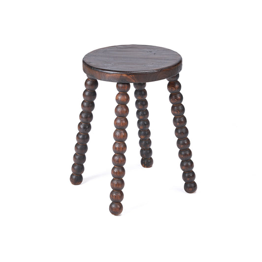 The Dango Stool Dark Walnut — full view three legs