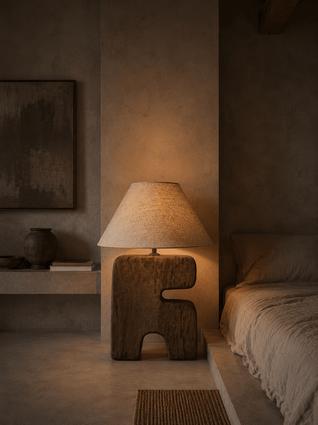 The L’Objet Table Lamp — Brown L, product shot white background