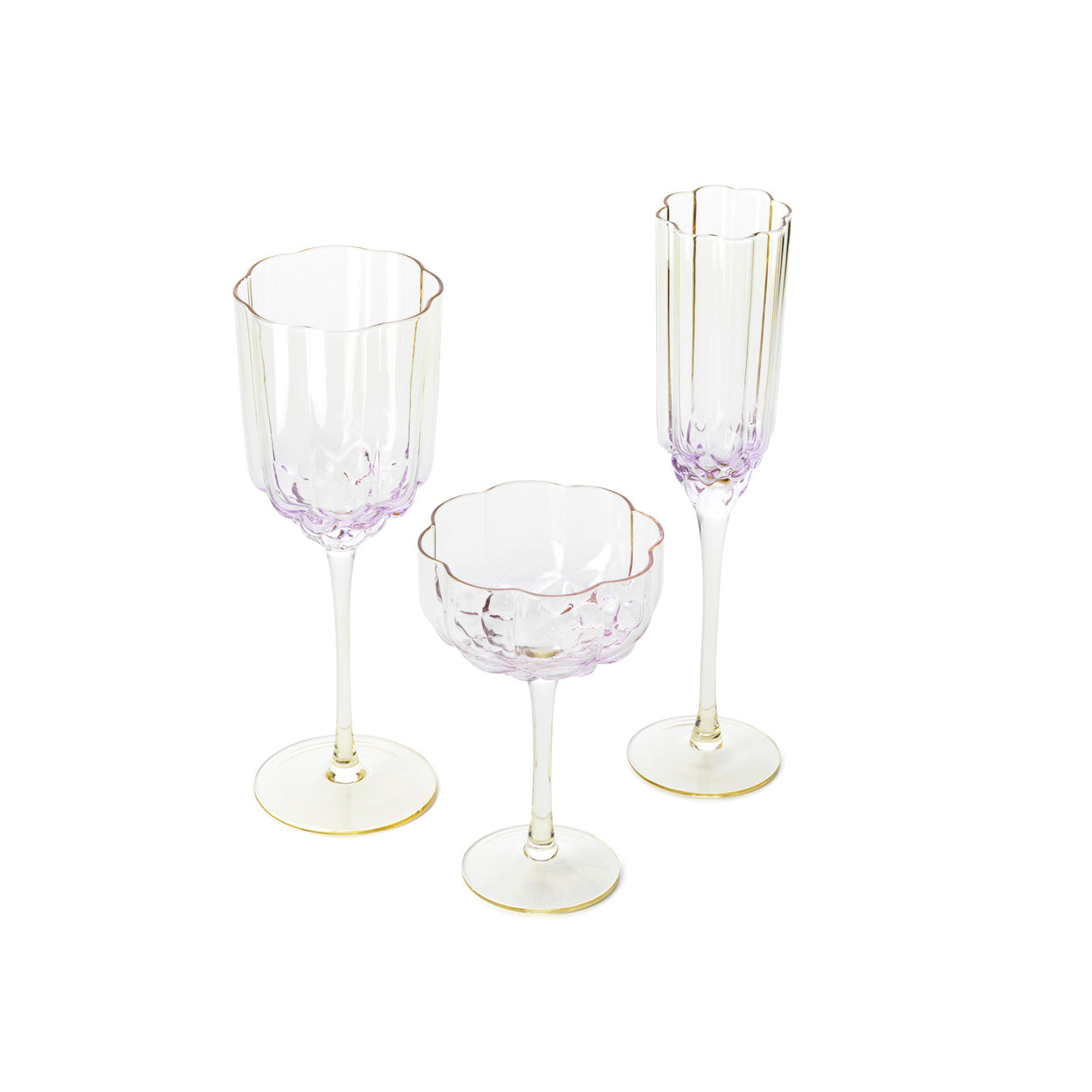 The Pink Blush Cocktail Coupe — Pink, group shot full collection white background