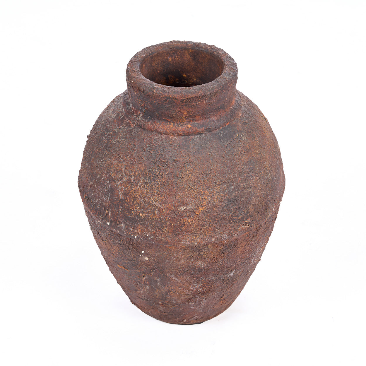 Amphora Rustica Vase Burgundy M — close-up neck and rim detail