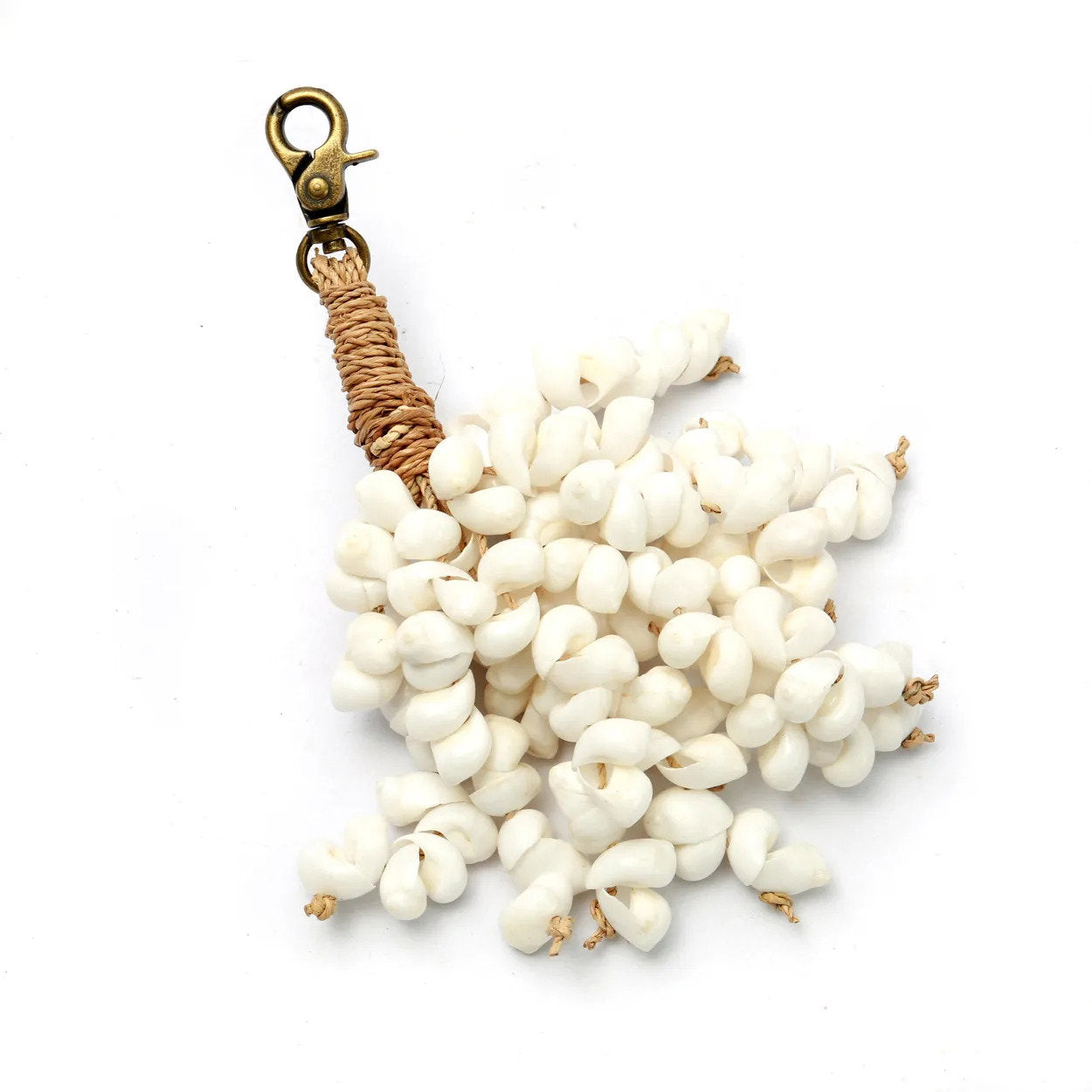 The Kai Shell Keychain — White, flat lay overhead white background