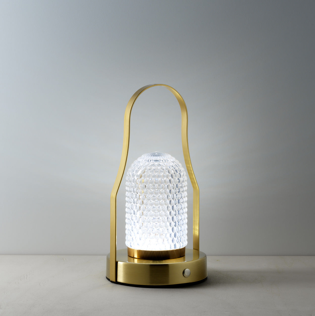 The Lampuccino LED Table Lamp, warm glow close-up