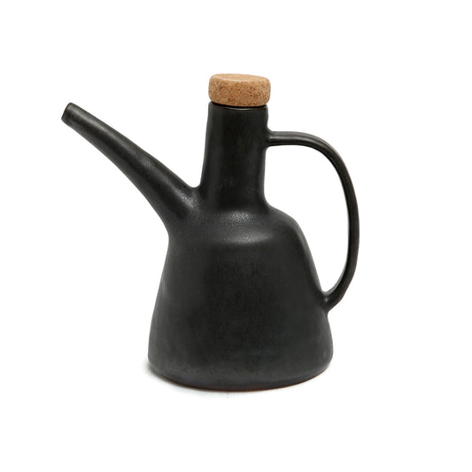 The Olive Oil Bottle N°79 — Black, close-up of cork lid and neck