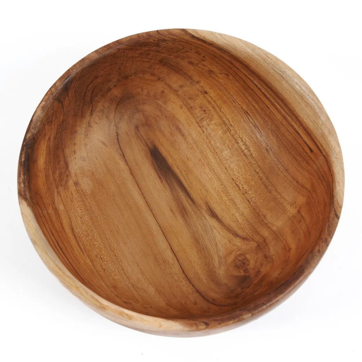 The Teak Root Snack Bowl — Natural S and L, nested stacked view