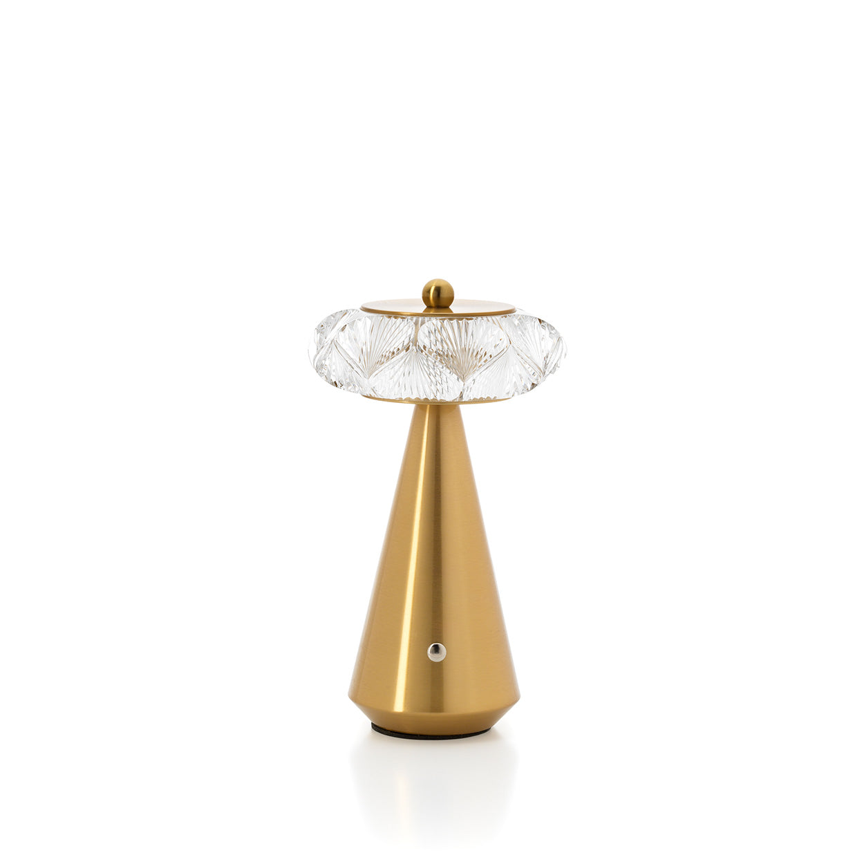 The Diamond Diva LED Table Lamp, unlit grey background side view