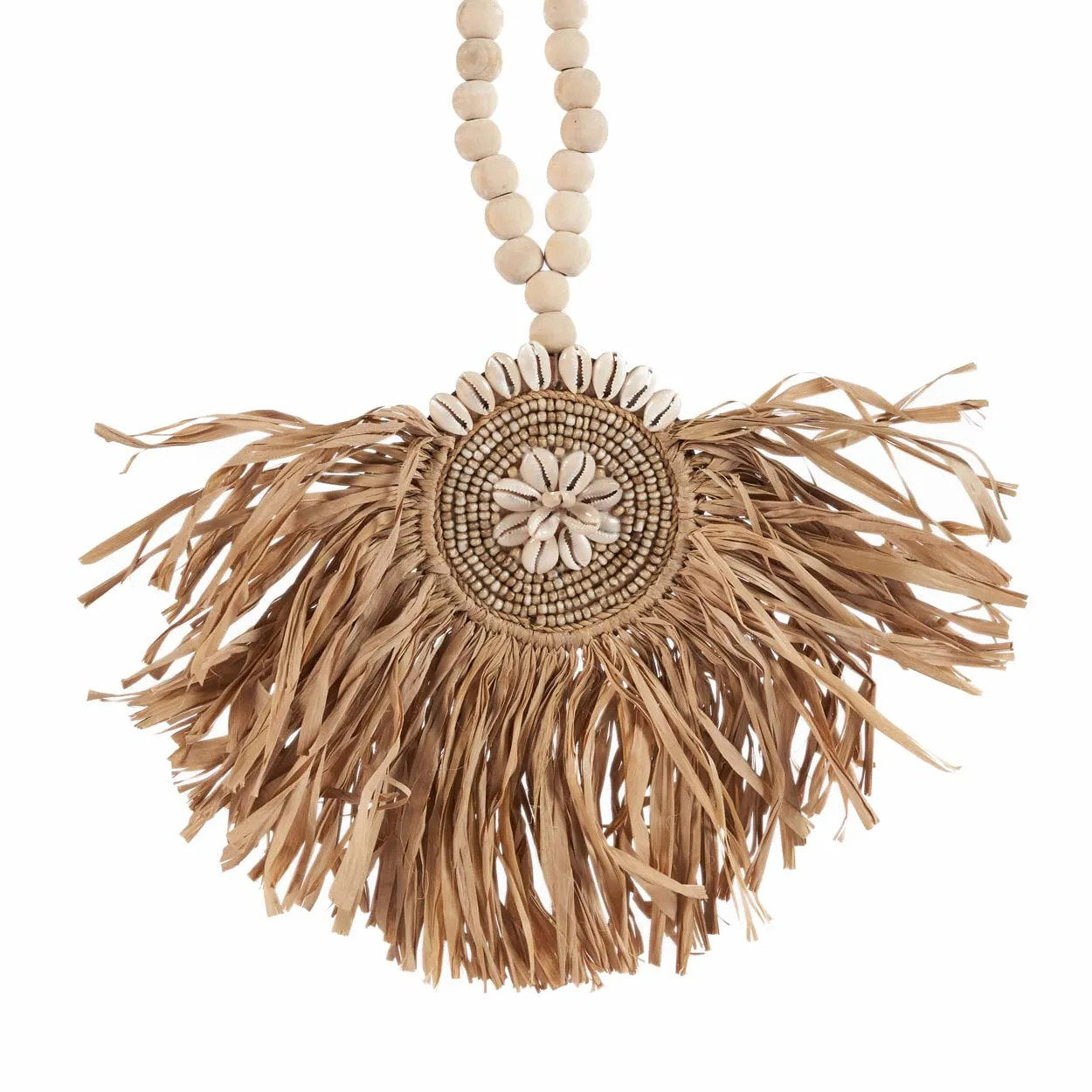 The Raffia Tajoe Tassel — Natural, lifestyle on antique vase