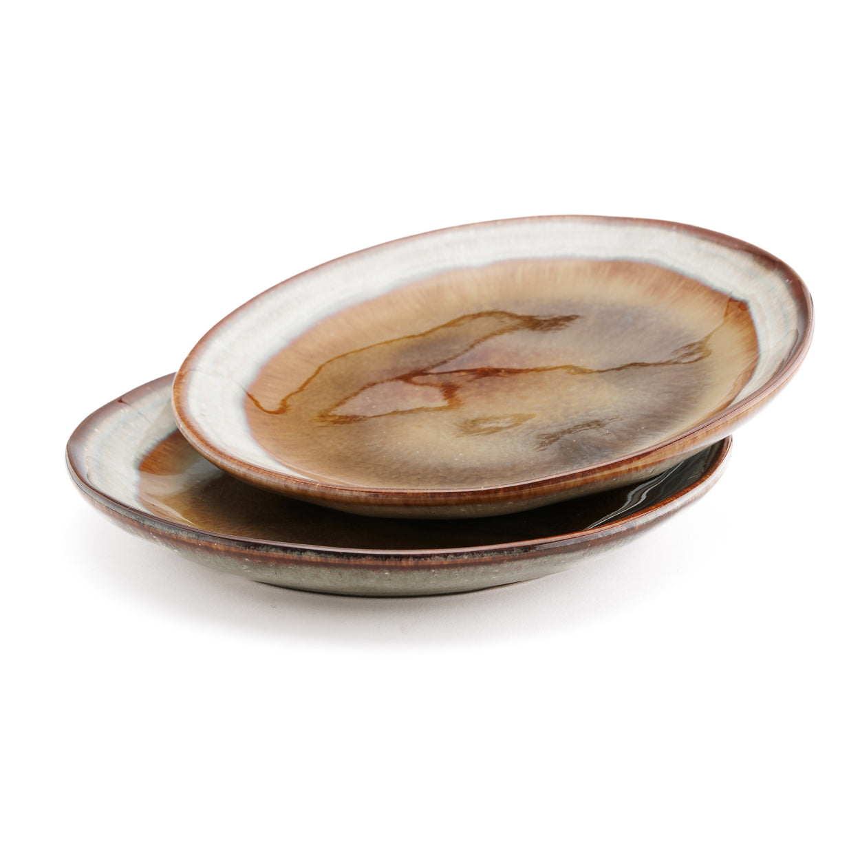 Close-up of the Comporta Appetizer Plate rim showing the crackle glaze texture and white edge detail