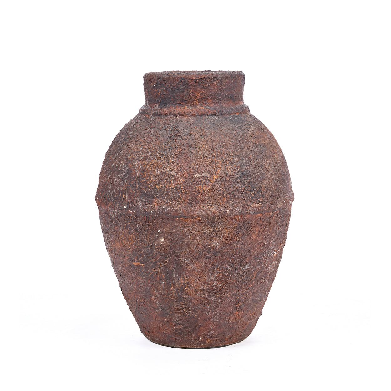 Amphora Rustica Vase Burgundy M — styled with dried stems
