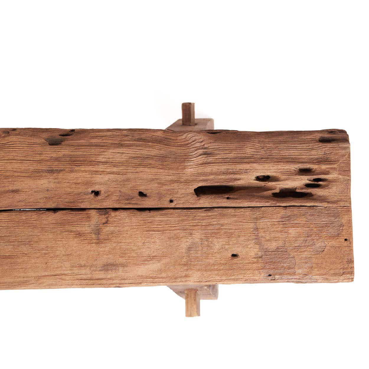 The Beauteous Rustic Bench — Natural, detail of leg construction