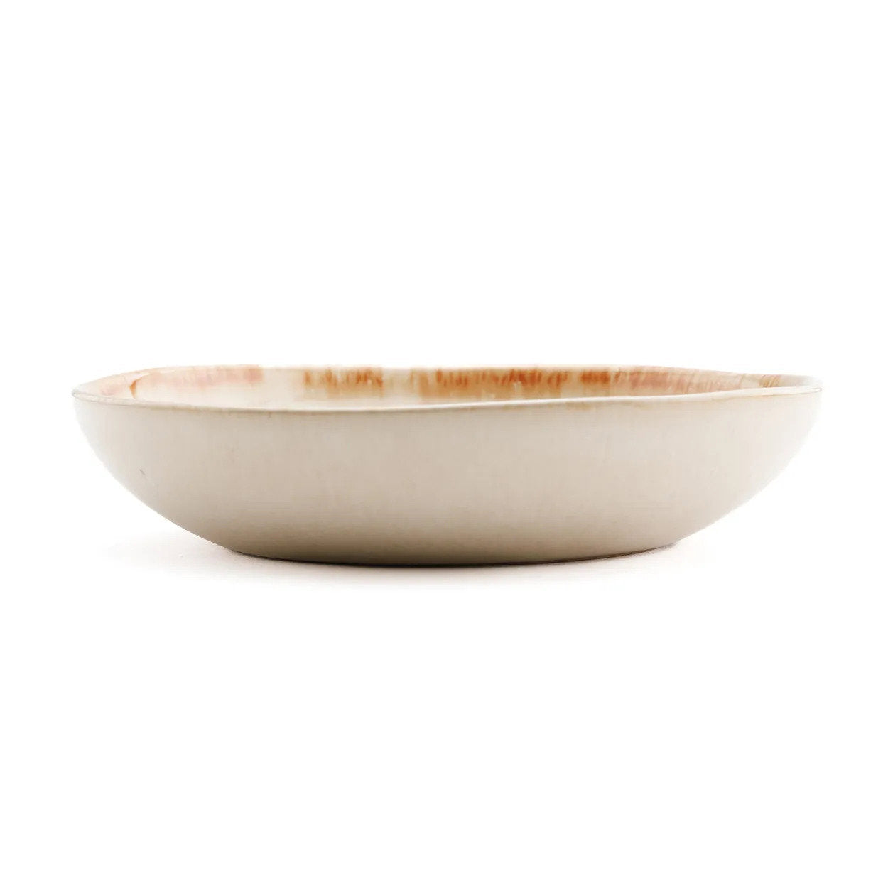 Two Cascais Small Bowl Plates stacked on white background showing the size and form together