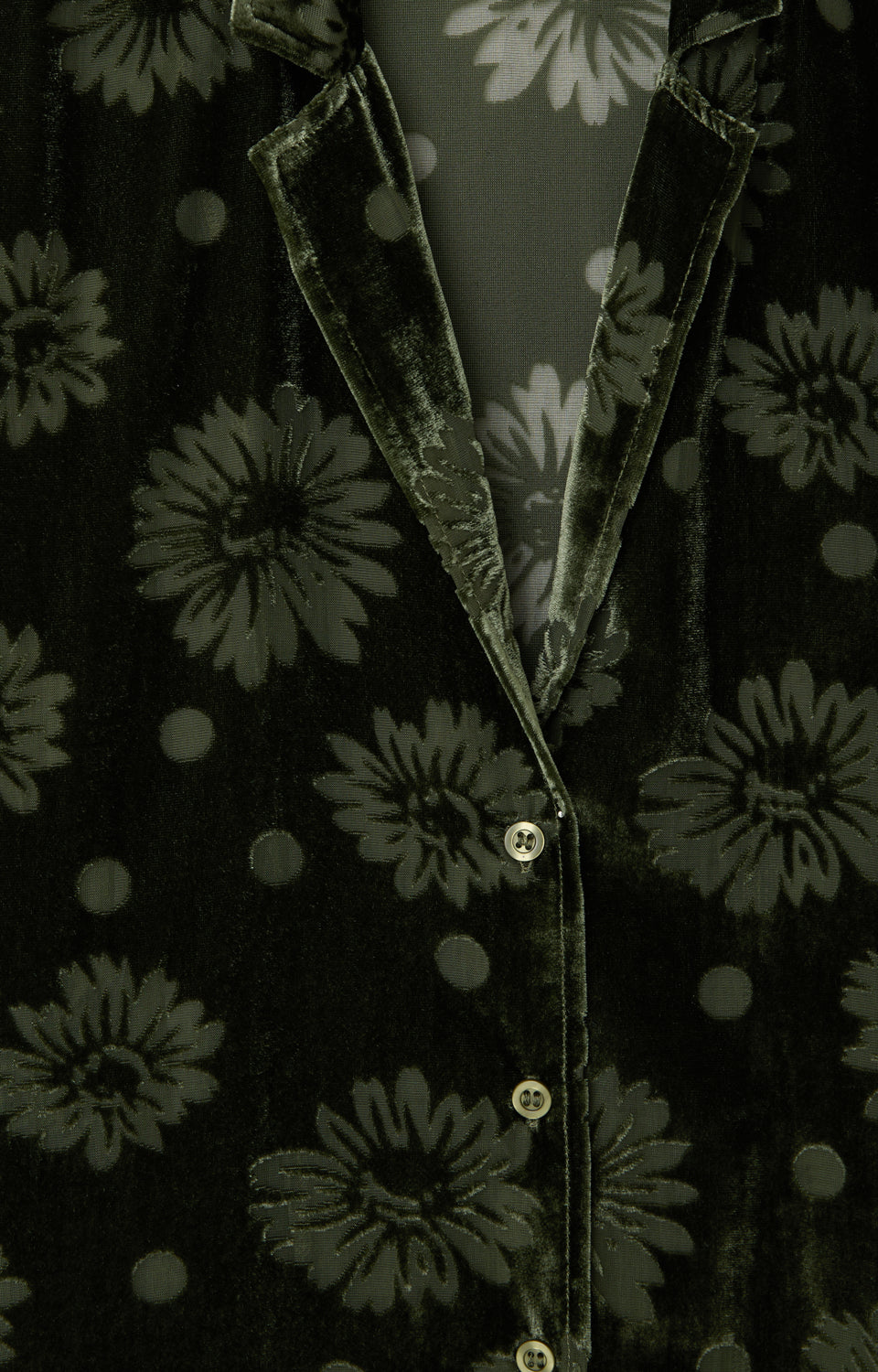 Women's Shirt Antaz American Vintage – Detailansicht Kragen und Samtgewebe
