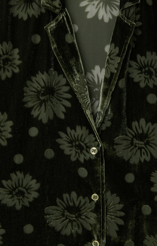 Women's Shirt Antaz American Vintage – Detailansicht Kragen und Samtgewebe