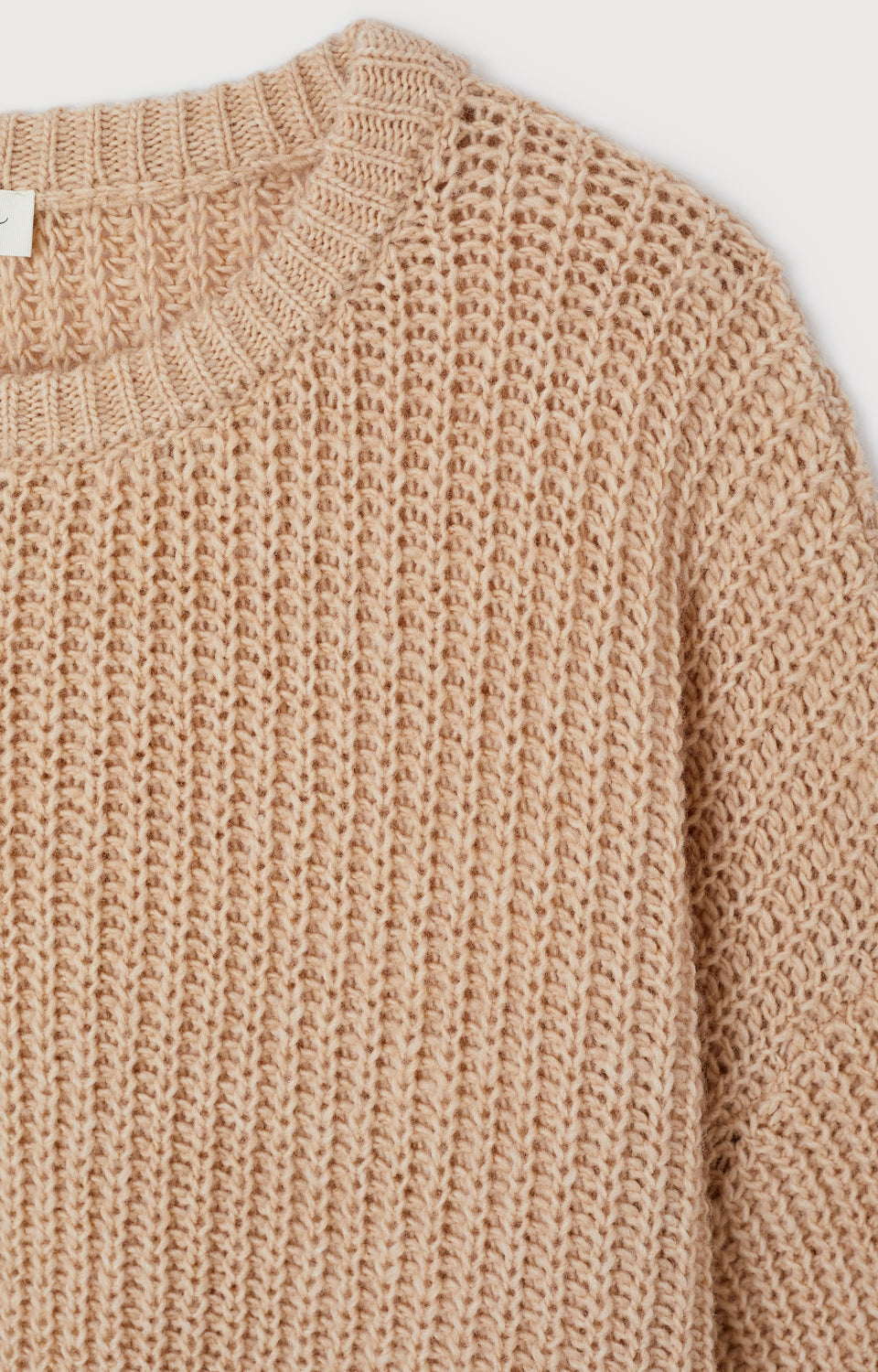 Women's Sweater Cyrow Light Beige Mélange – Strick-Detail