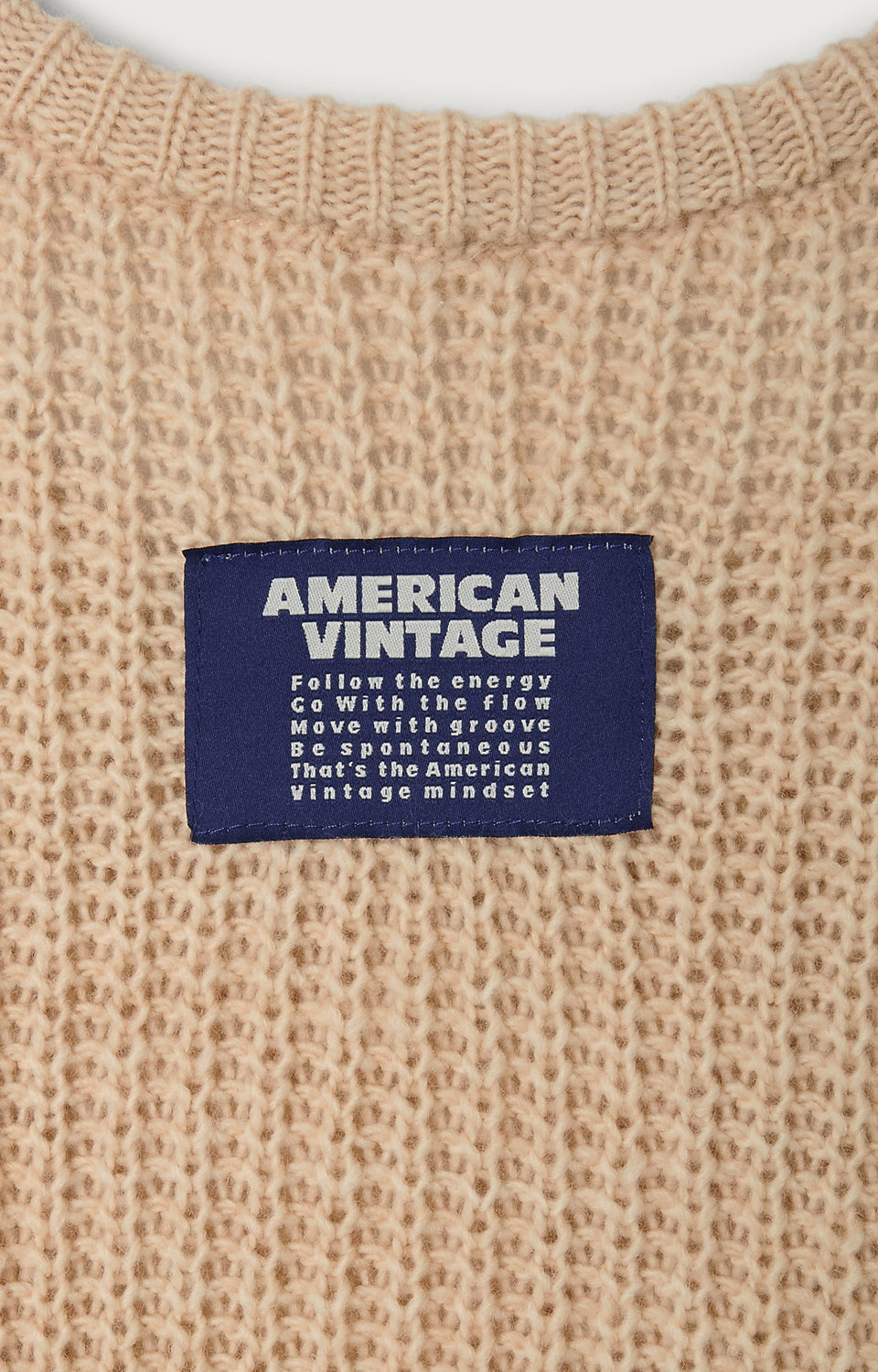 Women's Sweater Cyrow Light Beige Mélange – Label-Detail