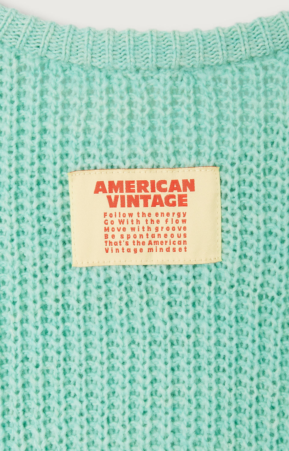 Women's Sweater Cyrow Lagoon Mottled – Label-Detail