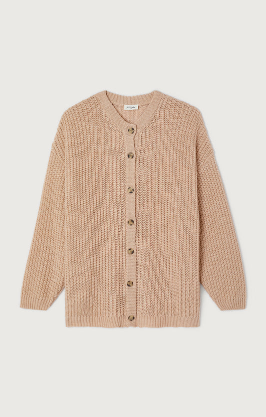 Women's Cardigan Cyrow American Vintage – Sand, Frontansicht