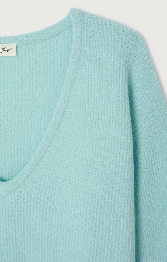 Women's Sweater Damsville American Vintage – Detailansicht V-Ausschnitt