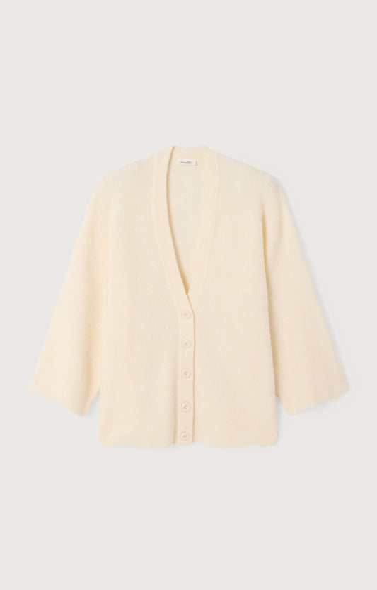 Women's Cardigan Damsville American Vintage – Cream, Frontansicht