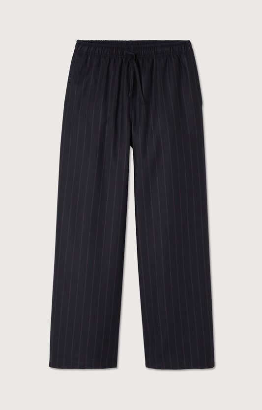 Women's Trousers Dirow Navy Stripes American Vintage – Navy Nadelstreifen, Frontansicht
