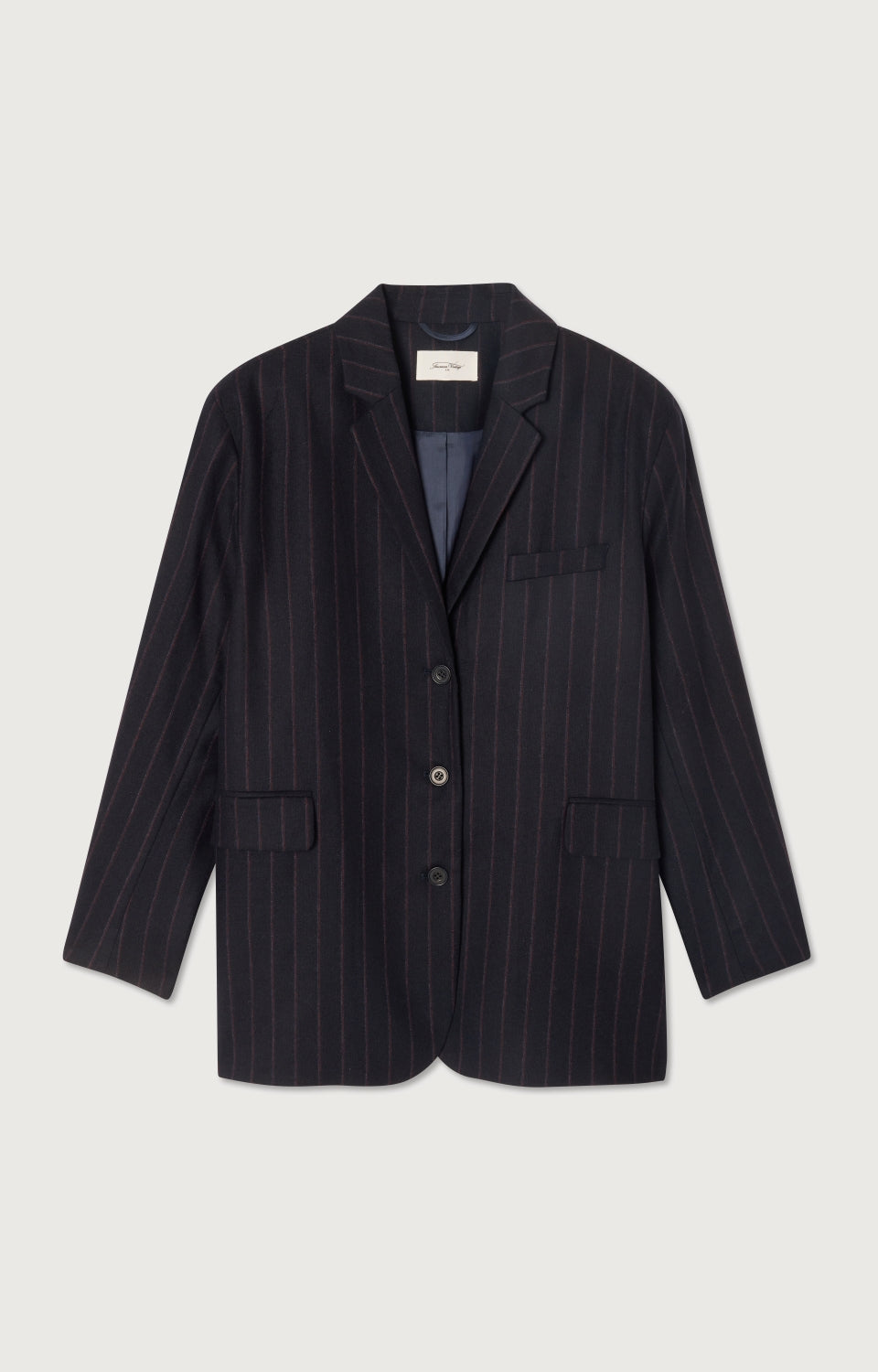 Women's Blazer Dirow Navy Stripes American Vintage – Navy Nadelstreifen, Frontansicht