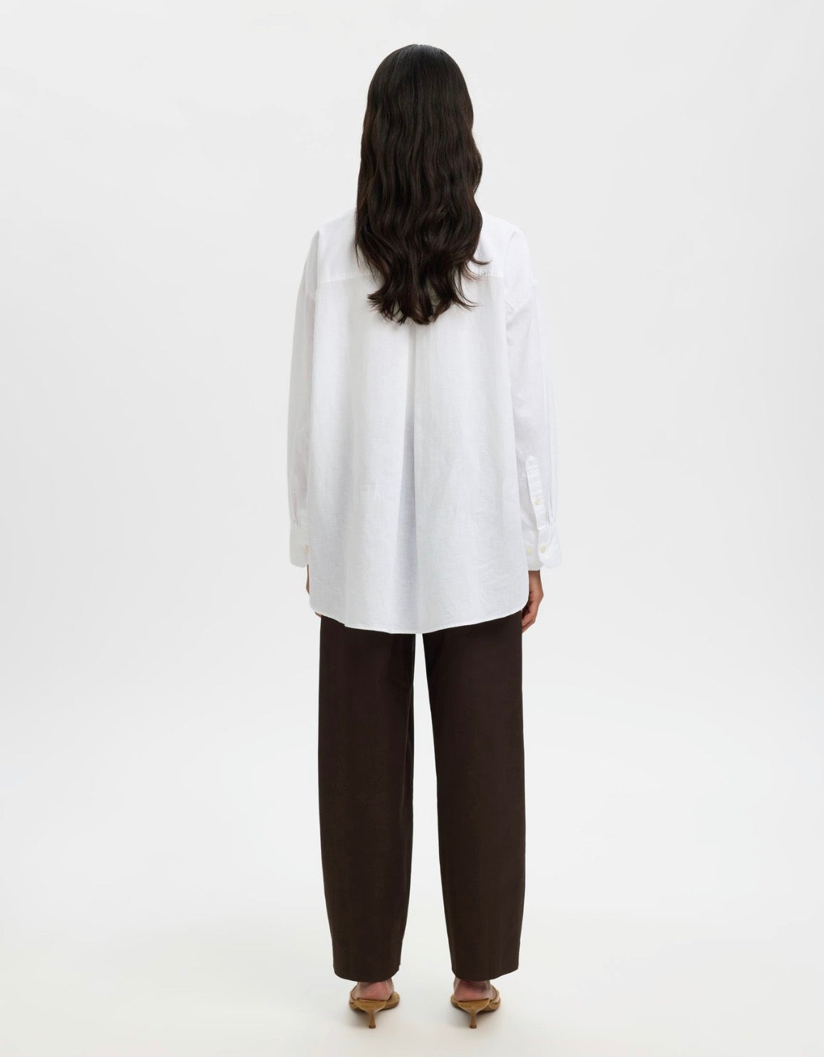 SLWCLEO OVERSIZE LINEN BLEND SHIRT NOOS Bright White