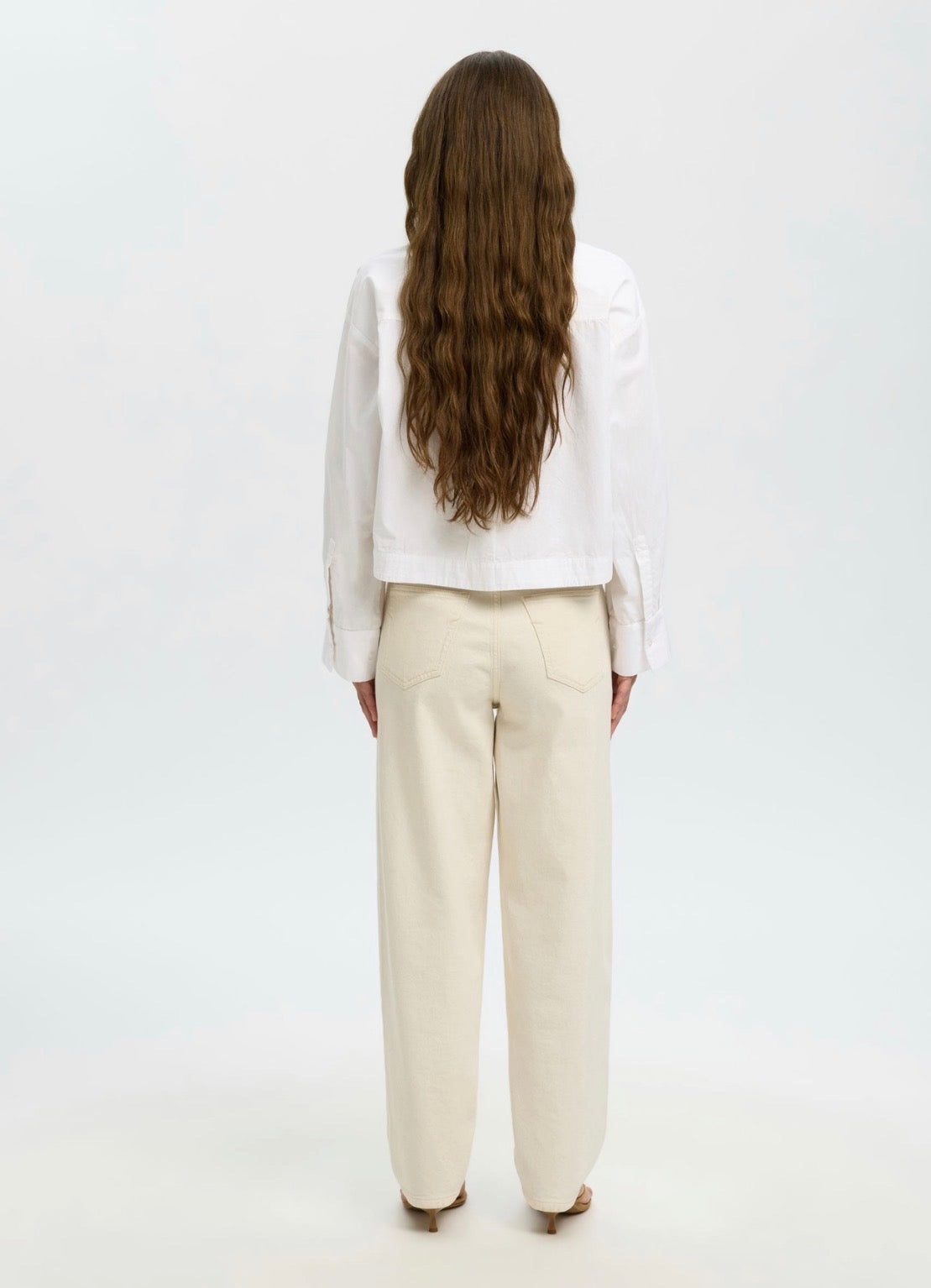 SLWASTHA LS CROPPED BOXY SHIRT NOOS Bright White