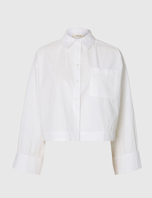SLWASTHA LS CROPPED BOXY SHIRT NOOS Bright White