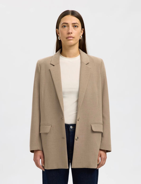 SLWRITA LS RELAXED BLAZER CAMEL MEL NOOS