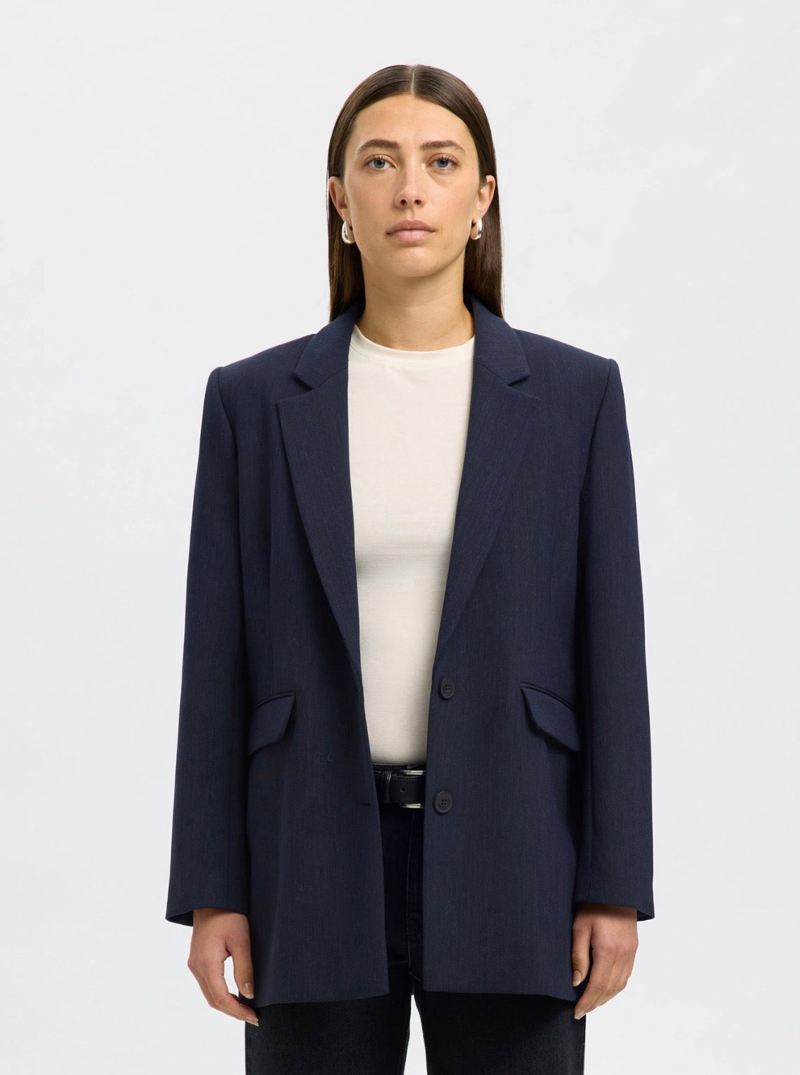 SLWRITA LS RELAXED BLAZER D SAP MEL NOOS Dark Sapphire Melange