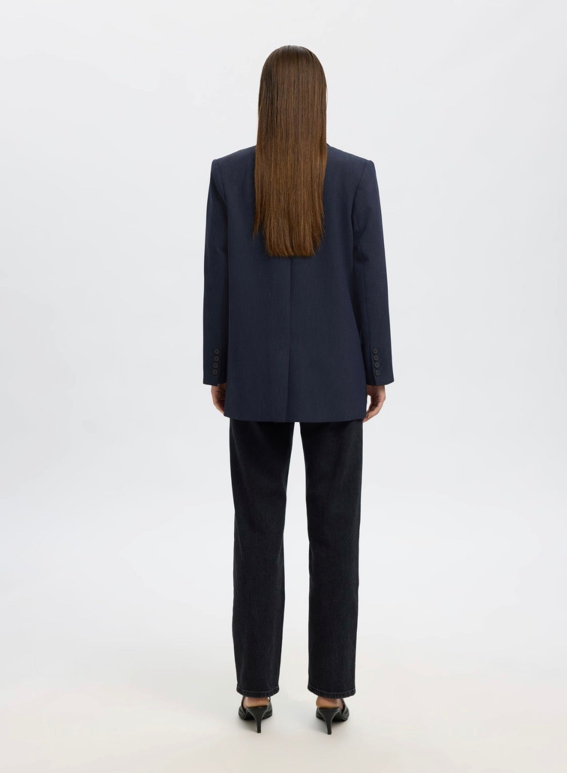 SLWRITA LS RELAXED BLAZER D SAP MEL NOOS Dark Sapphire Melange