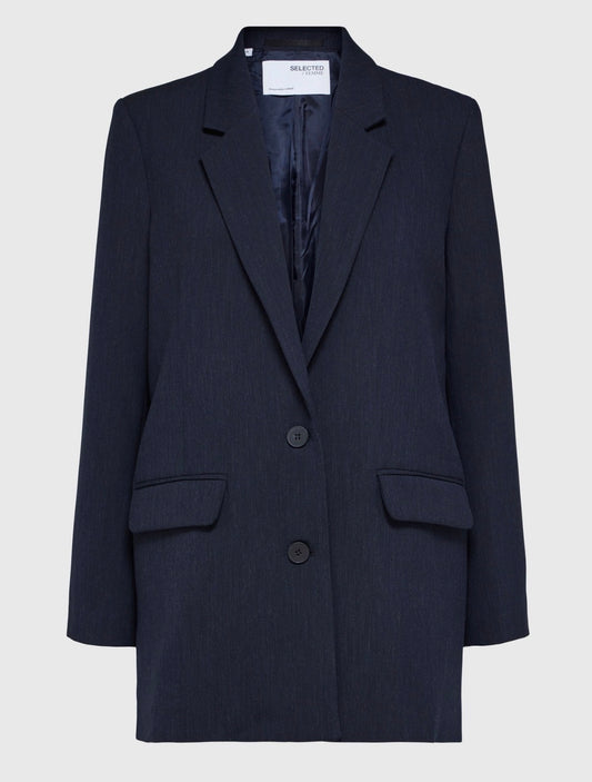 SLWRITA LS RELAXED BLAZER D SAP MEL NOOS Dark Sapphire Melange