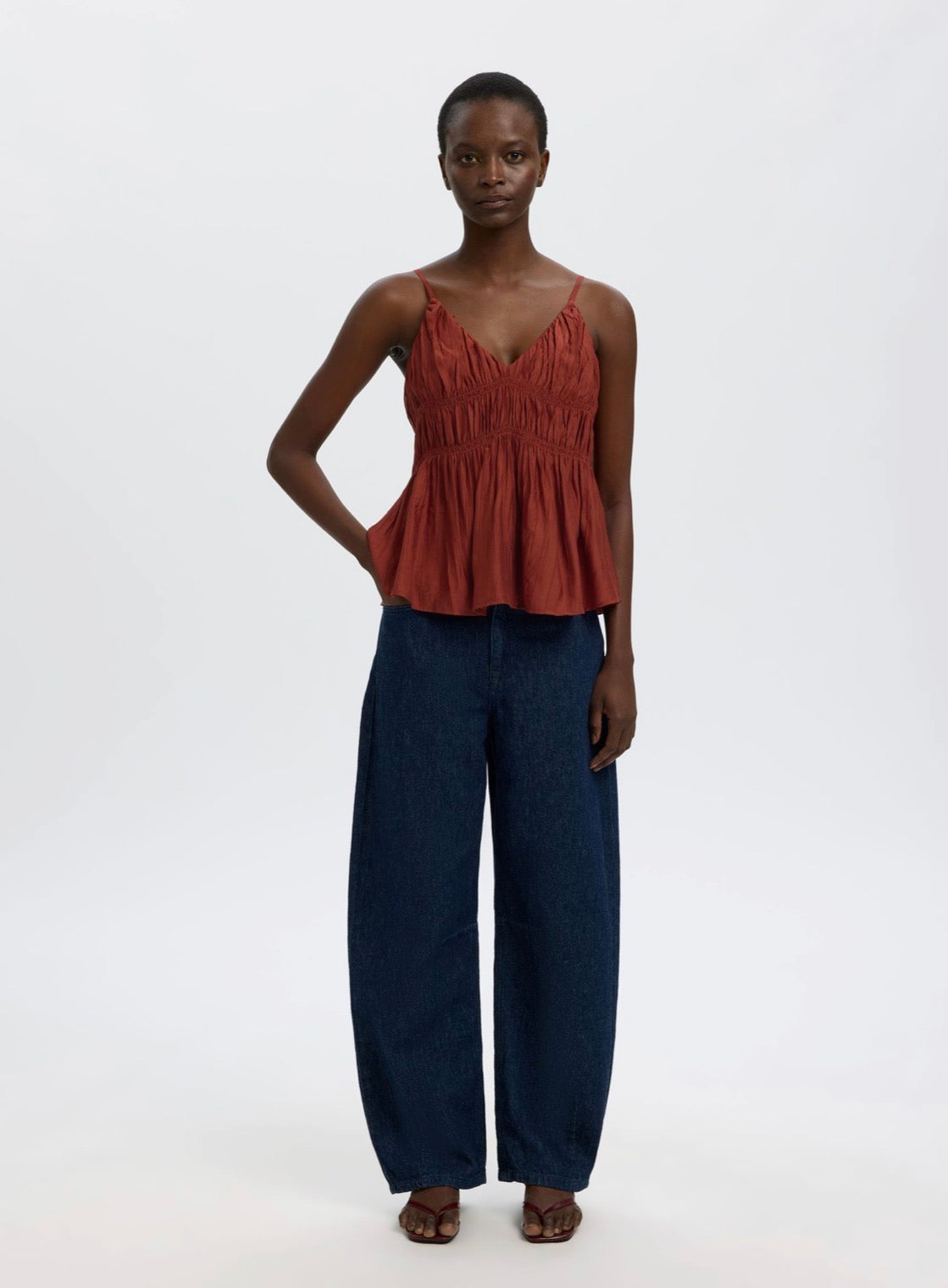 SLFLINA SL KNIT O-NECK Mahogany