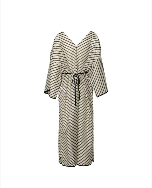 SLFIRIS OVERSIZE BEACH KAFTAN DRESS Black AOP