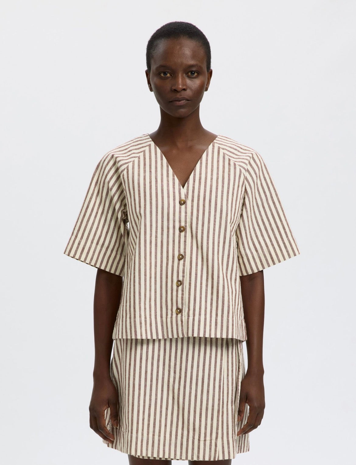 SLFTONIA 2/4 Sleeve Blouse – Front Model